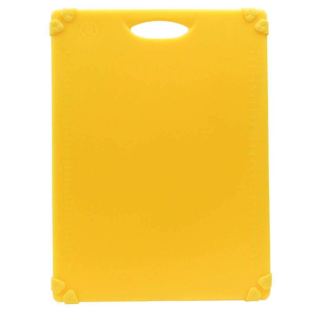 Tablecraft CBG1520AYL Cutting Board w/ Anti-Slip Grips, 15" x 20", Polyethylene, Yellow