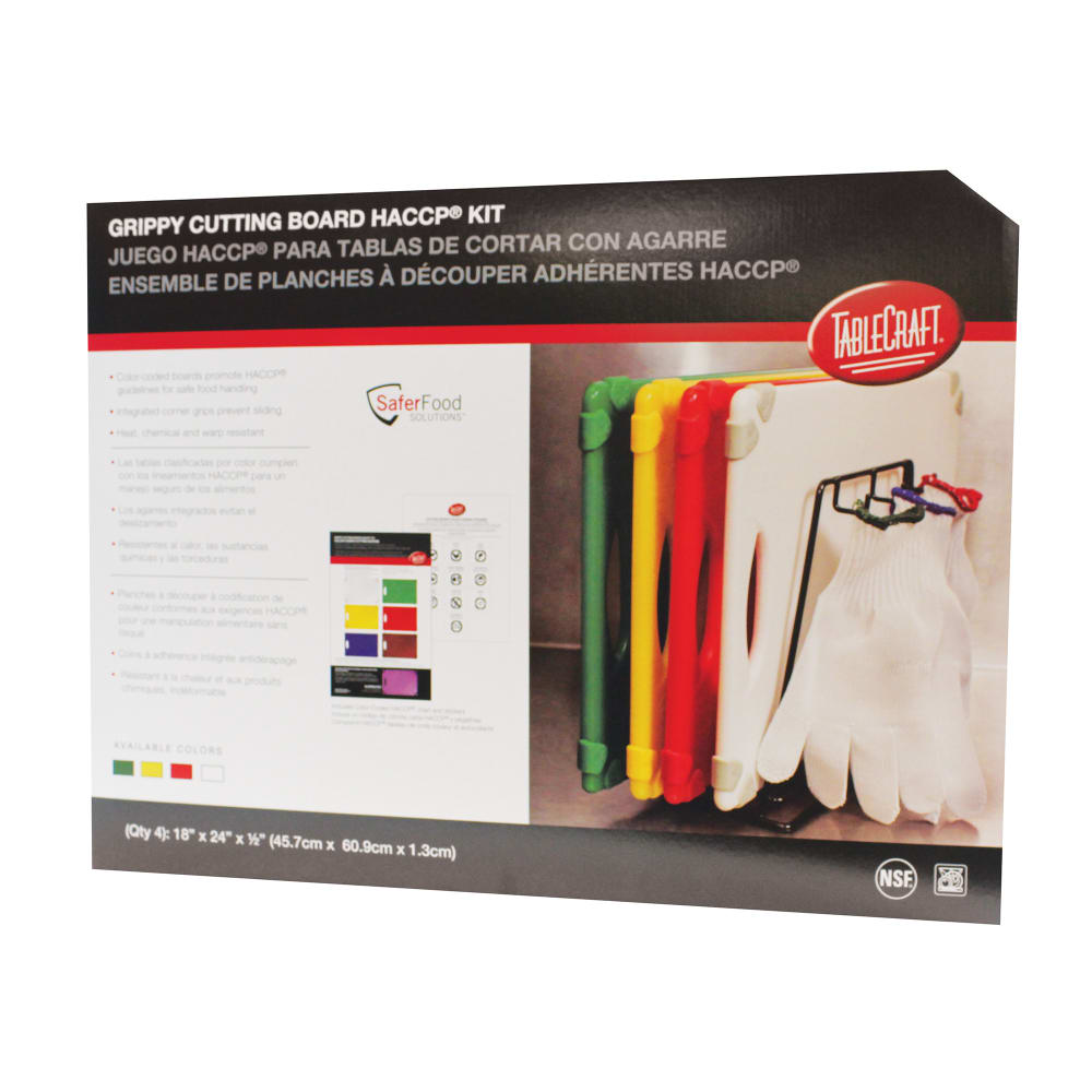 Tablecraft CBG1824APK4 Cutting Board Set w/ (4) Boards - 18" x 24", Assorted Colors