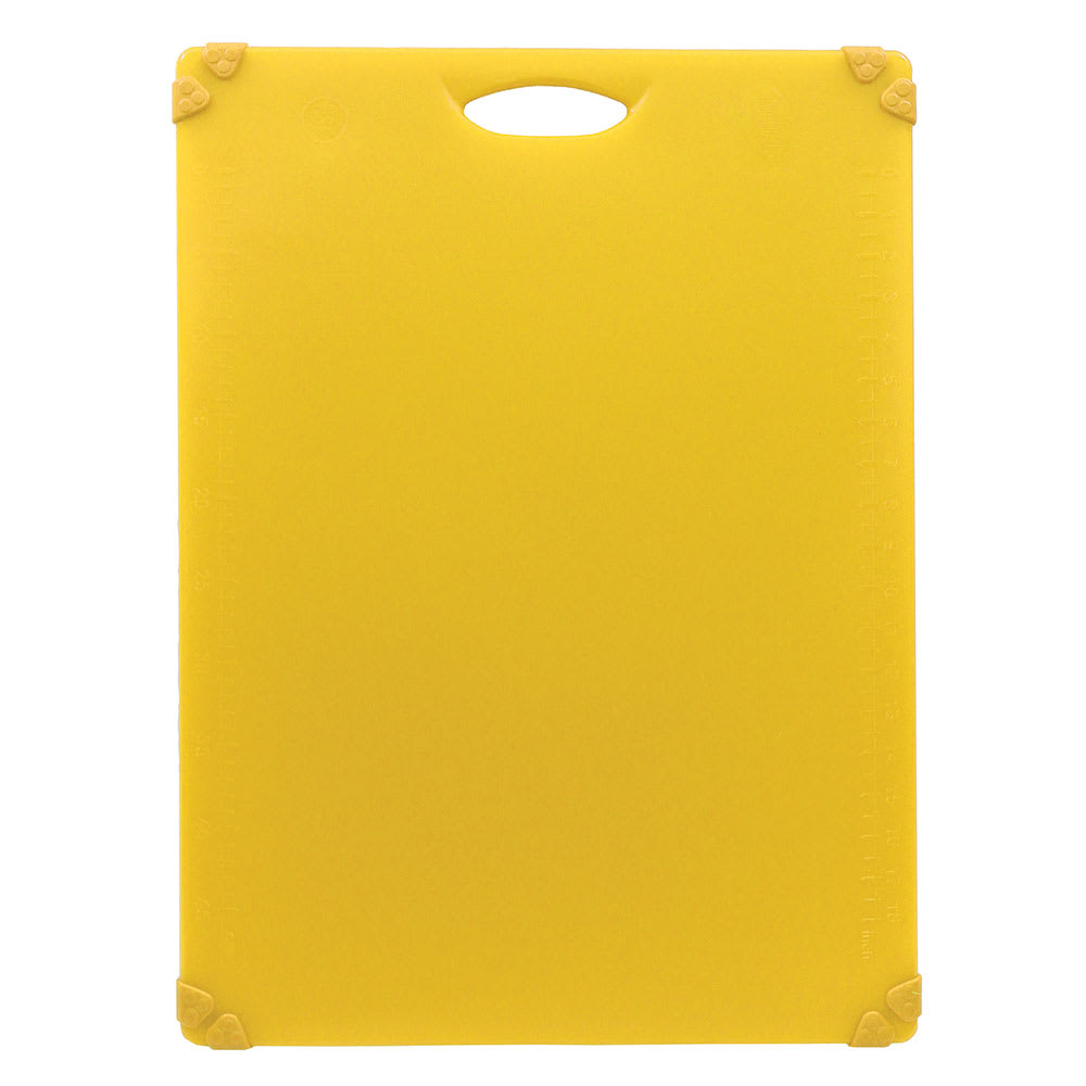 Tablecraft CBG1824AYL Cutting Board w/ Anti-Slip Grips, 18" x 24", Polyethylene, Yellow