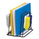 Tablecraft CBR6BK 6 Slot Black Vinyl Coated Cutting Board Storage Rack w/ Six Brush Hooks thumbnail 2