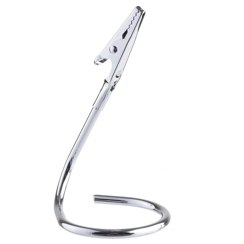 Tablecraft CH2 Circle Number Card Holder w/ Alligator Clip, 2 x 2 x 3 1/2", Stainless