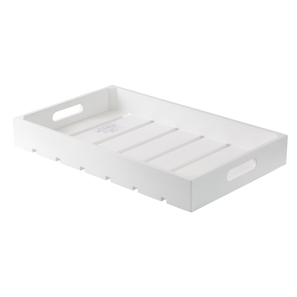 Tablecraft CRATE11W Wood Display Crate - 20 7/8"L x 12 3/4"W, 2 3/4"H, White