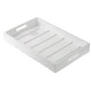 Tablecraft CRATE11W Wood Display Crate - 20 7/8"L x 12 3/4"W, 2 3/4"H, White thumbnail 2