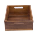 Tablecraft CRATE124 Rectangular Serving/Display Crate - 12 3/4" x 10 3/8" x 4 1/4", Wood, Acacia thumbnail 2