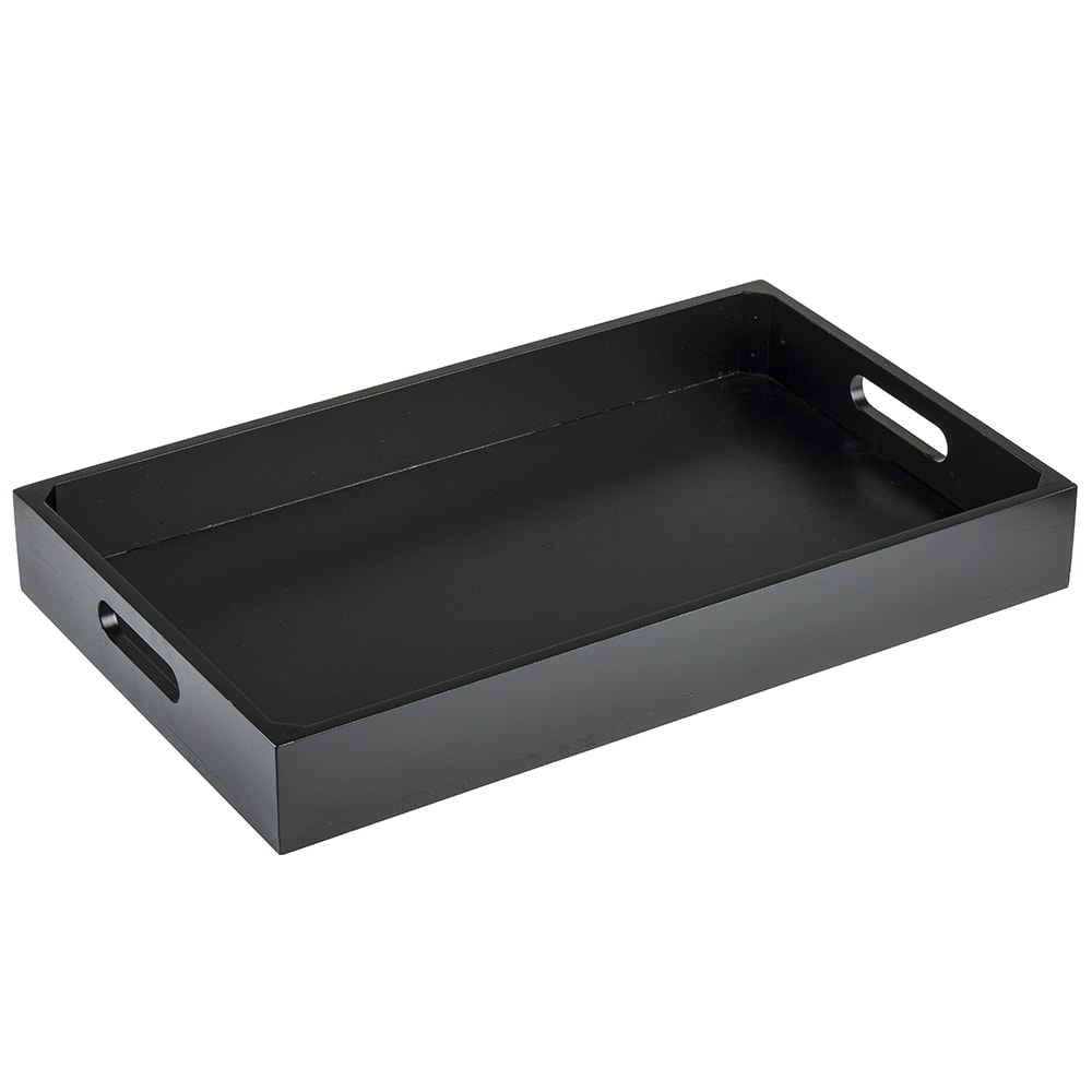 Tablecraft CRATESB11BK Rectangular Serving/Display Crate - 20 7/8"L x 12 3/4"W, Wood, Black