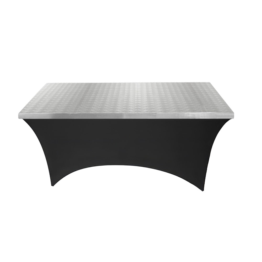 Tablecraft CW22237CSS Rectangular Table Cover - 96 3/8" x 30 3/8" x 2 3/4", 20 Gauge Stainless Steel, Circle Swirl Finish
