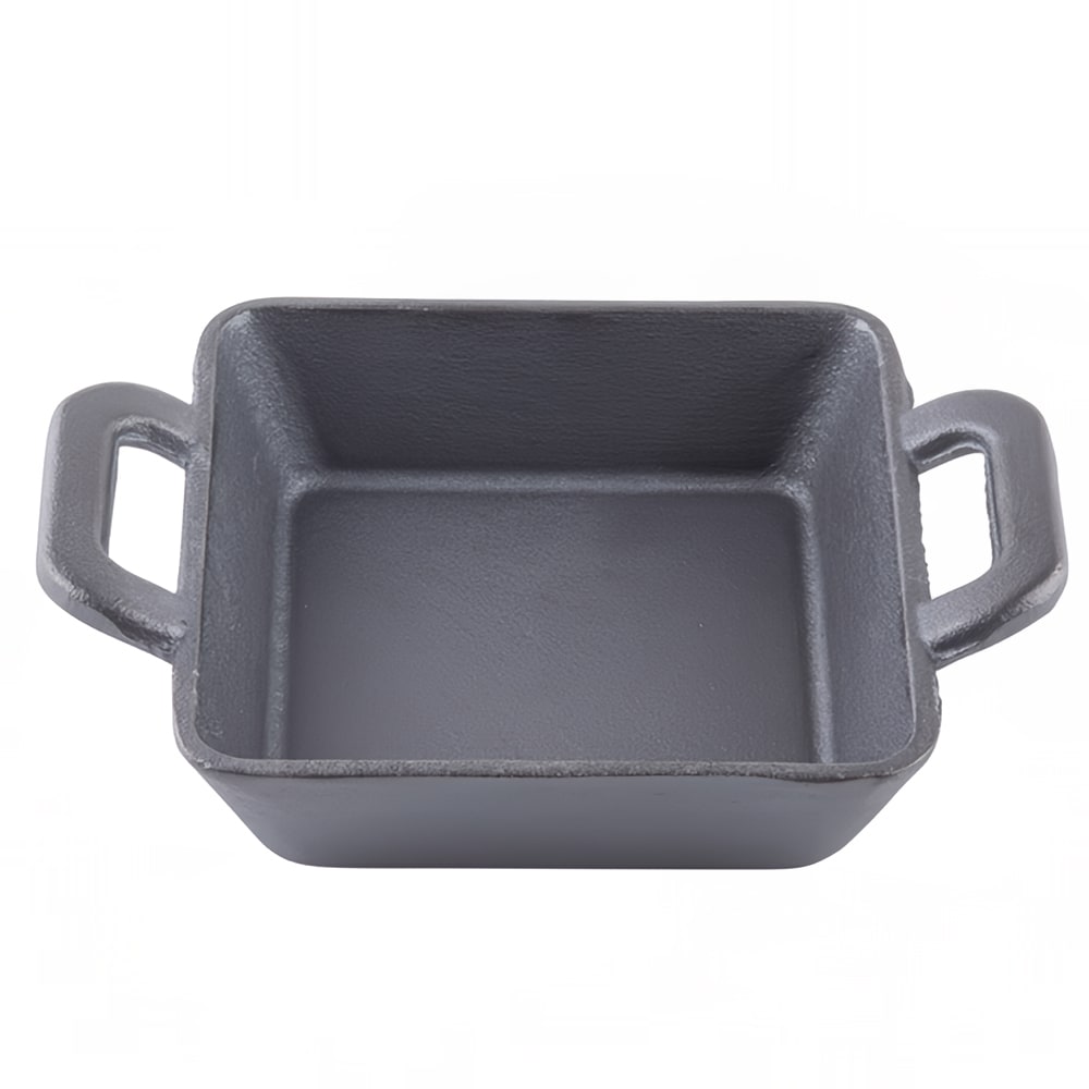 Tablecraft CW30150 12 oz Square Mini Serving Dish w/ Handles, 5" x 5", Cast Iron