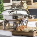 Tablecraft CW40177 Round Chafer w/ Hinged Lid & Chafing Fuel Heat thumbnail 3
