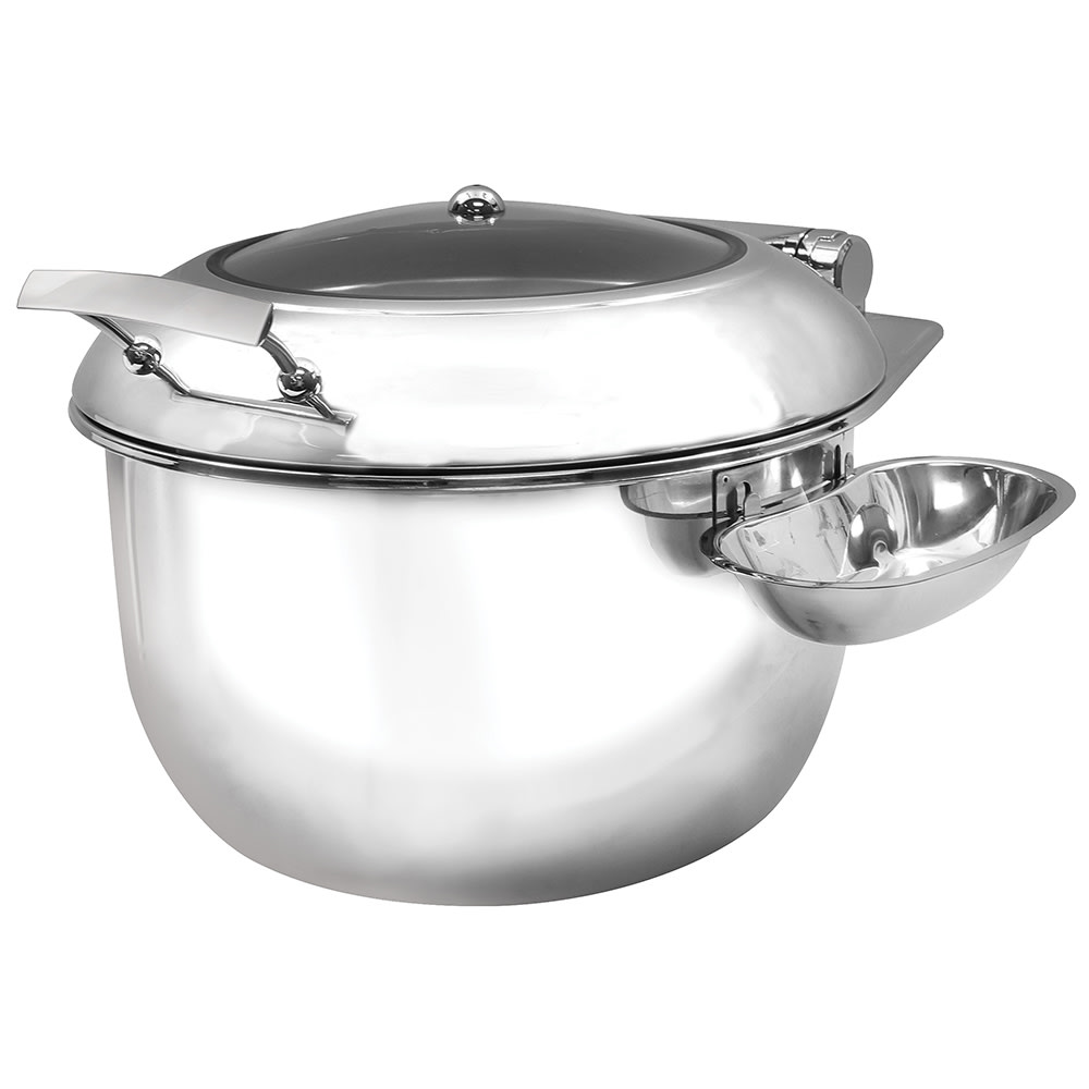 Tablecraft CW40182 11 qt Induction Soup Chafing Dish w/ Hinged Lid, Stainless Steel
