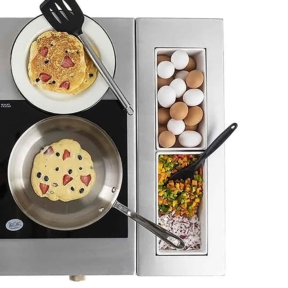 Tablecraft CW40212BRA Half Long Cooling Station w/ (1) CW60103, Rectangular, Brushed Finish