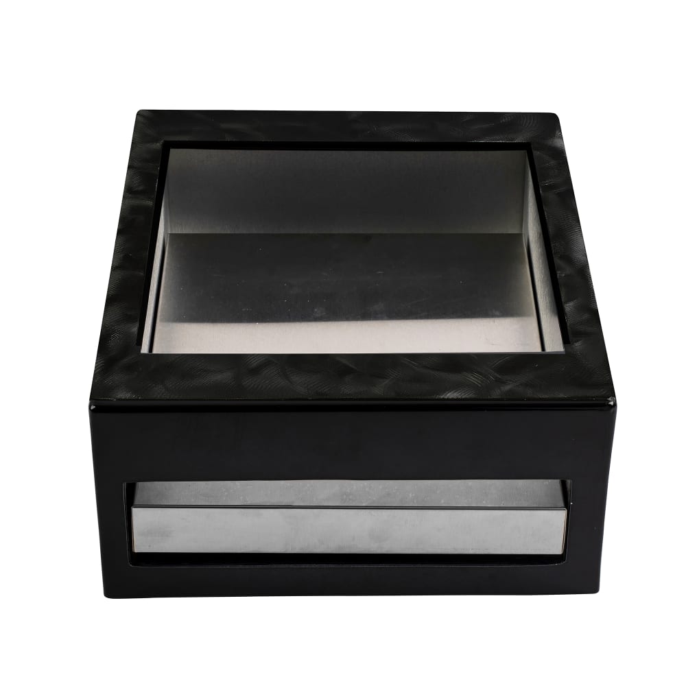 Tablecraft CW40214RSATBK Half Size Cooling Station w/ (1) CW60101, Rectangular, Random Swirl Finish, Black