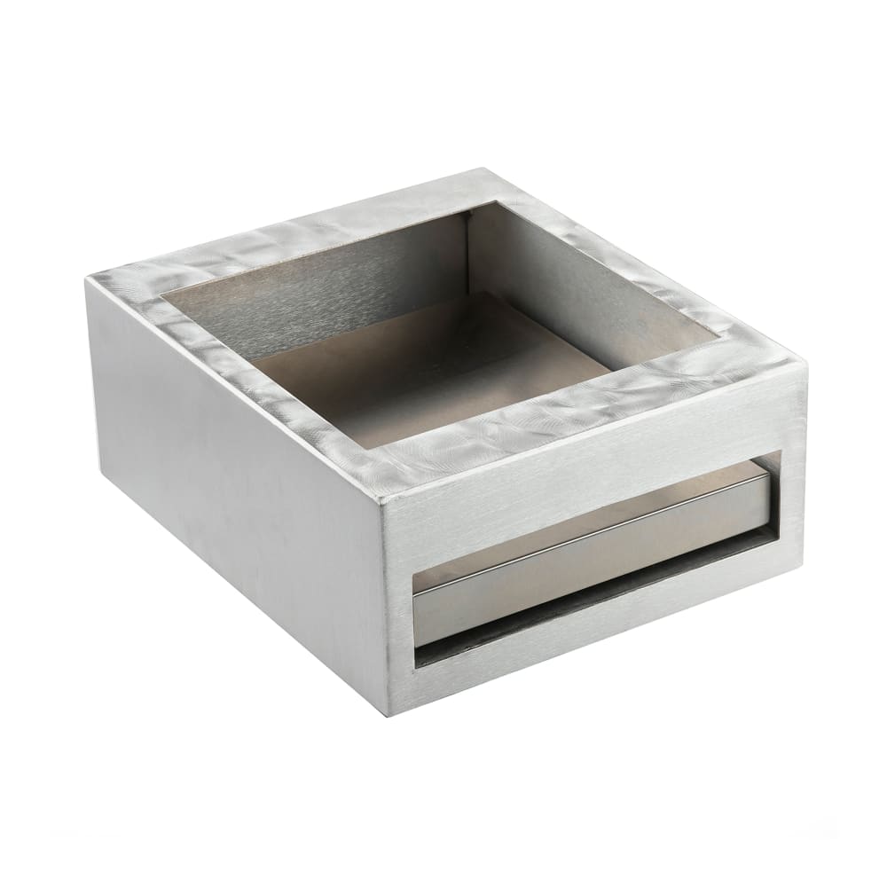 Tablecraft CW40214RSATCL Half Size Cooling Station w/ (1) CW60101, Rectangular, Random Swirl Finish, Clear