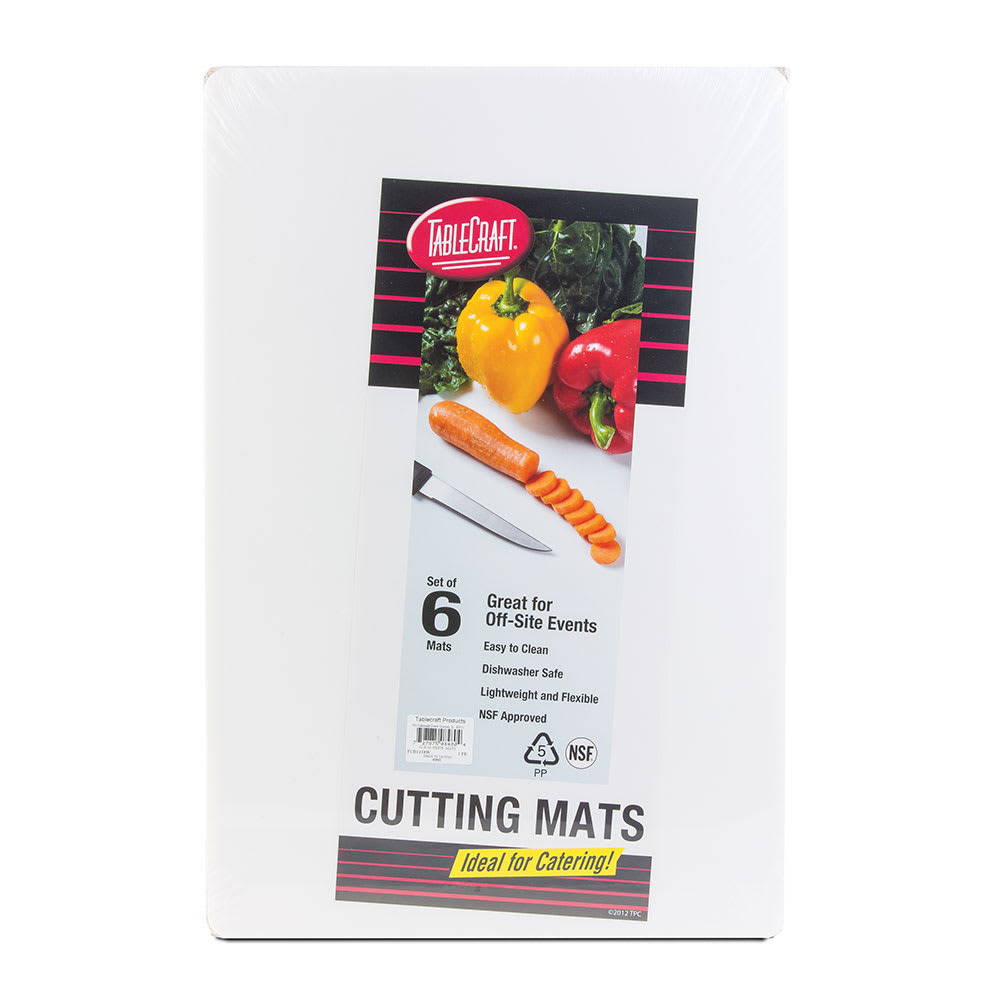 Tablecraft FCB1520W Polyethylene Flexible Cutting Mat, 15 x 20", NSF, White