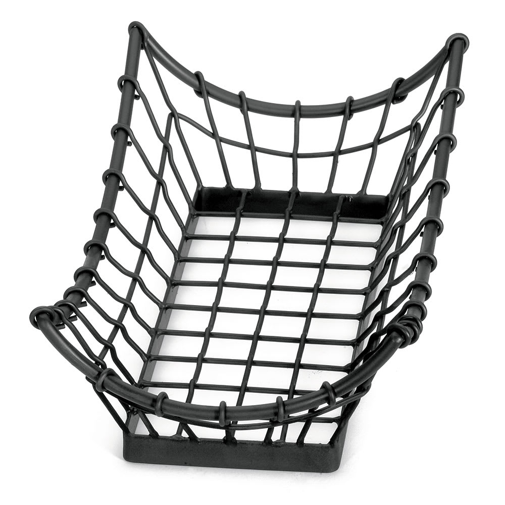 Tablecraft GM1608 Rectangular Grand Master Collection Basket, 15 L x 8 W x 4 1/2"H, Black Metal