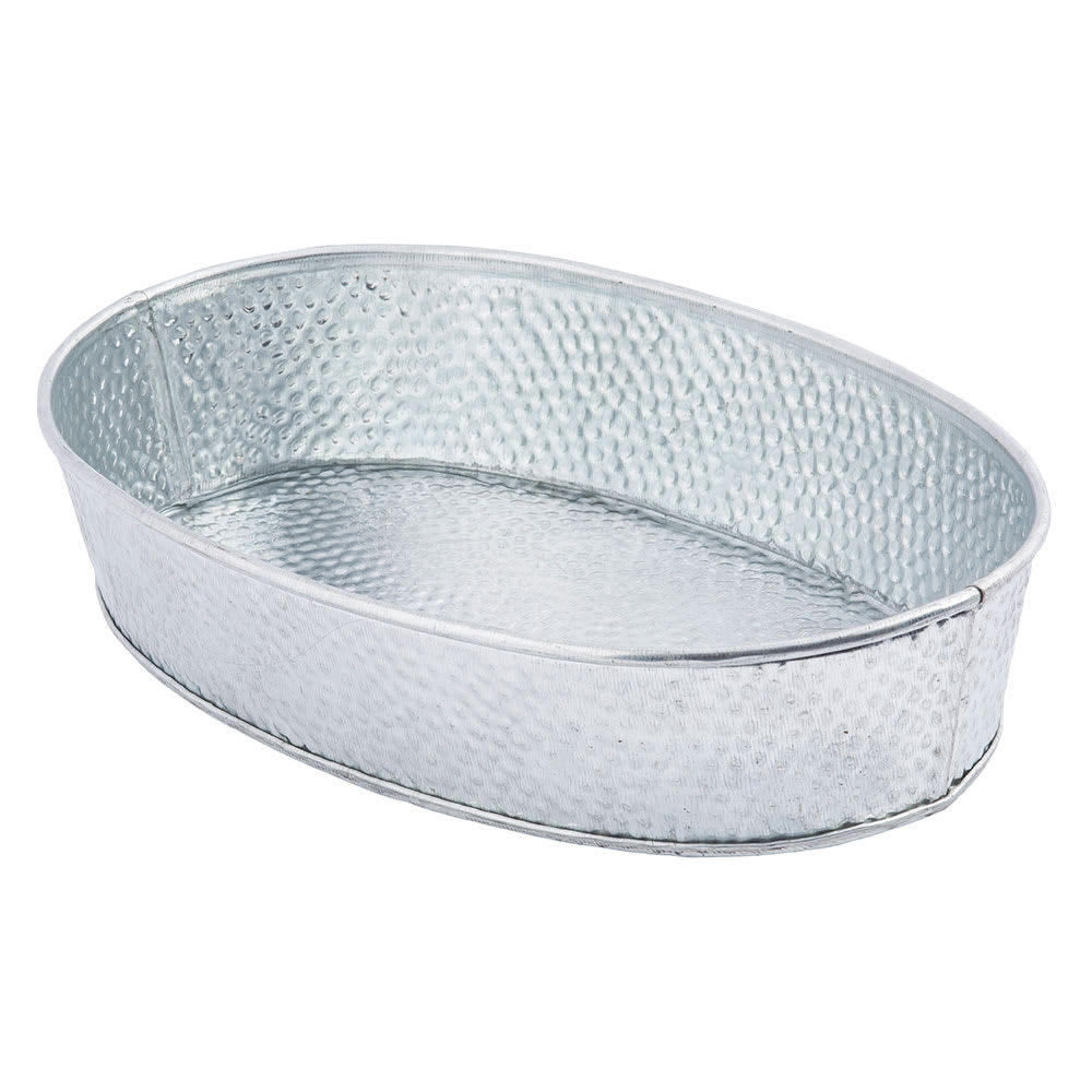 Tablecraft GP96 Oval Dinner Platter - 9 1/2x6" Galvanized Steel