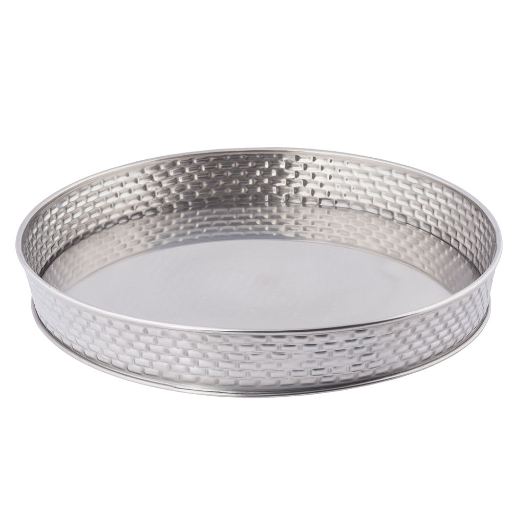Tablecraft GPSS10 10 1/2" Round Brickhouse Collection Serving Platter, Stainless