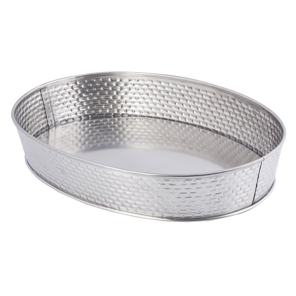 Tablecraft GPSS129 Oval Brickhouse Collection Serving Platter, 12" x 9", Stainless