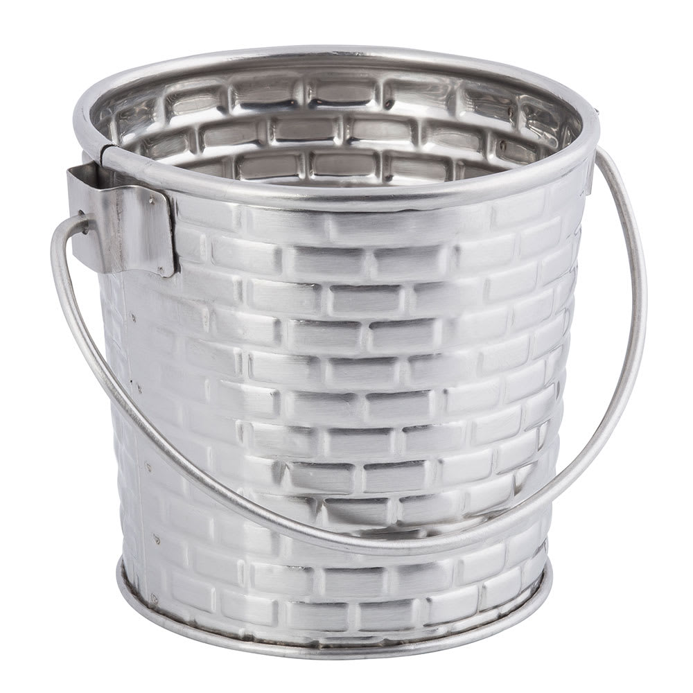 Tablecraft GTSS33 3 1/4" Wine Bucket/Pail - Stainless Steel, Brick Pattern