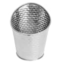 Tablecraft GTSS375 10 oz Round Brickhouse Collection Fry Cup - 3 3/4" x 4 7/8", Stainless thumbnail 3