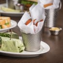 Tablecraft GTSS375 10 oz Round Brickhouse Collection Fry Cup - 3 3/4" x 4 7/8", Stainless thumbnail 6