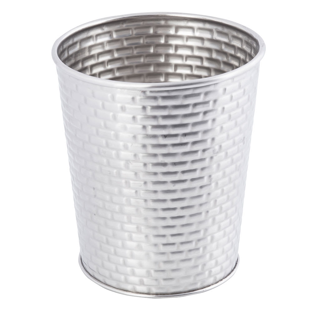 Tablecraft GTSS45 23 oz Round Brickhouse Collection Fry Cup - 4" x 4 1/2", Stainless