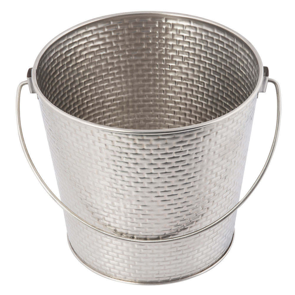 Tablecraft GTSS87 7" Wine Bucket/Pail - Stainless Steel, Brick Pattern