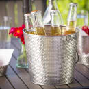 Tablecraft GTSS87 7" Wine Bucket/Pail - Stainless Steel, Brick Pattern thumbnail 5