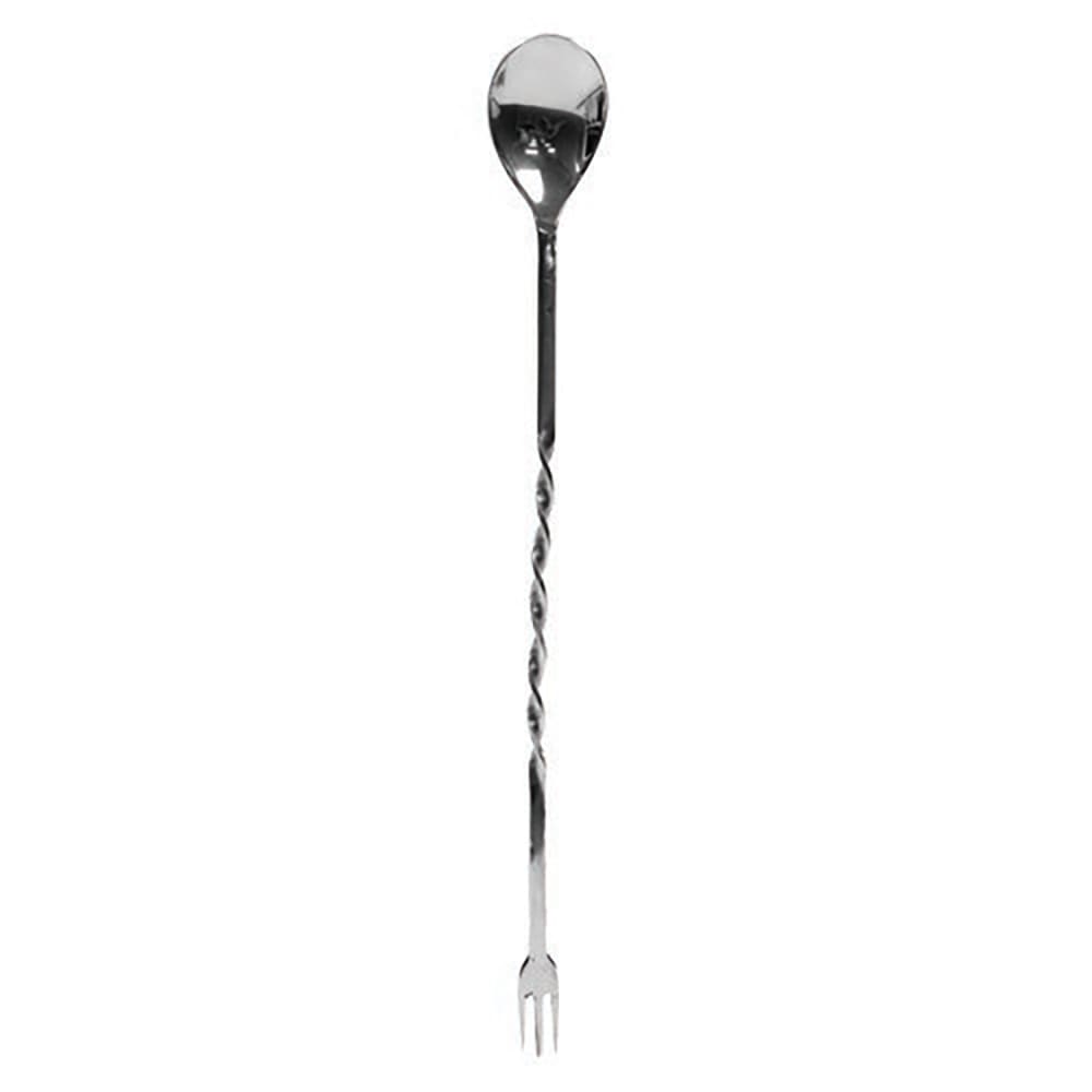Tablecraft H503K 12" Bar Spoon w/ Fork End, Stainless Steel
