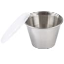 Tablecraft H5069 2 1/2 oz Ramekin w/ Clear Lid - Stainless Steel thumbnail 3
