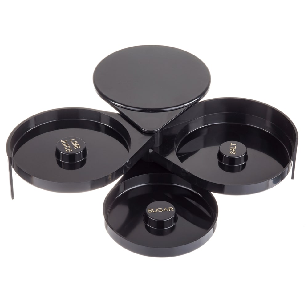 Tablecraft H633 3 Tier Glass Rimmer, Plastic, Black