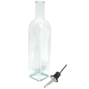 Tablecraft H916N 16 oz Cruet Set w/ Chrome Rack & Stainless Steel Pourers - Glass, Green Tint thumbnail 3