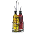 Tablecraft H918N 8 1/2 oz Cruet Set w/ Chrome Rack - Glass, Green Tint thumbnail 4