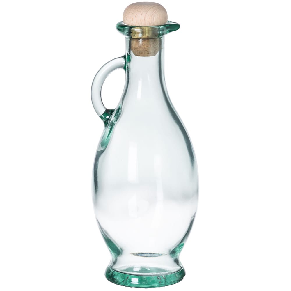 Tablecraft H9220 8 oz Cruet w/ Cork Stopper - Glass, Green Tint