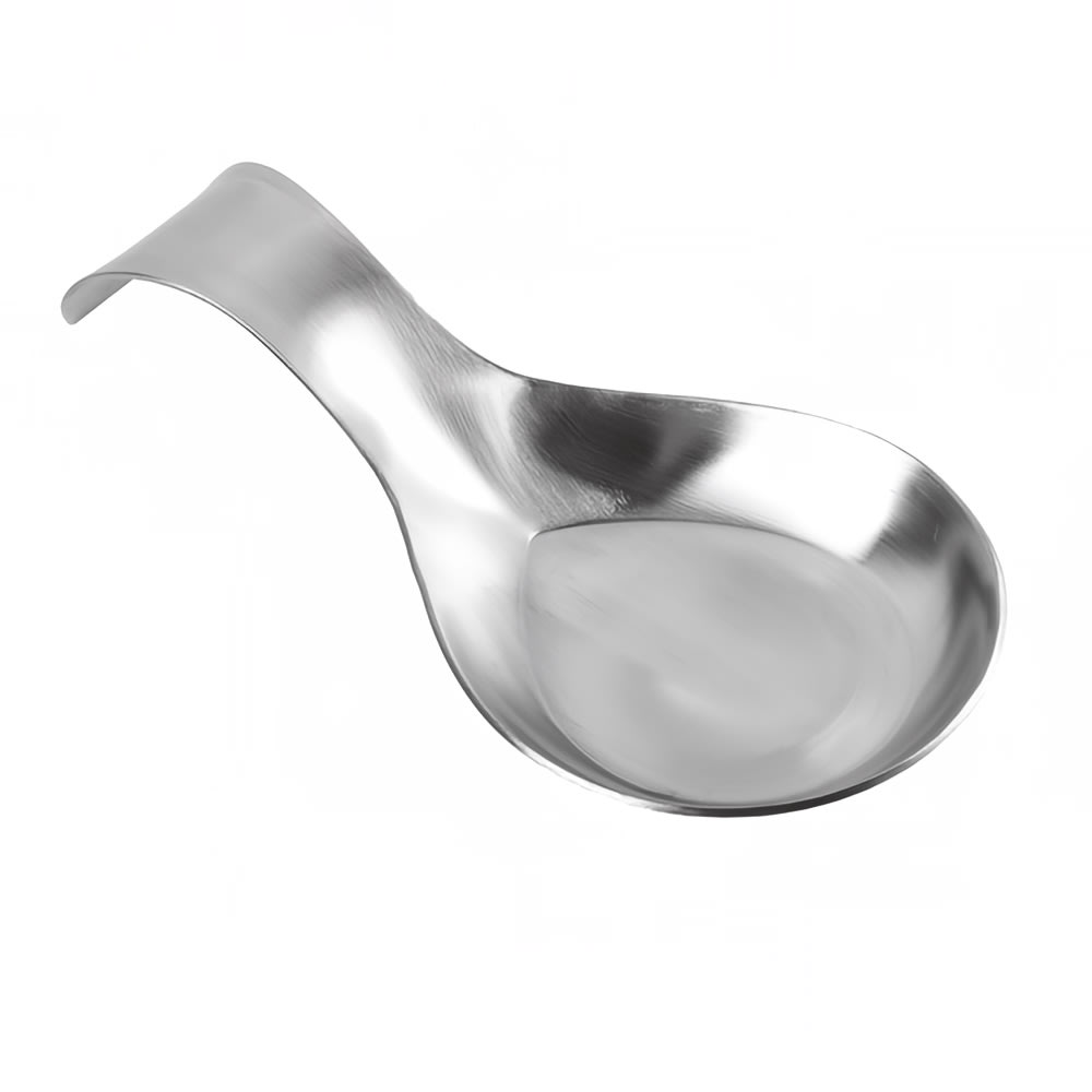 Tablecraft HB1 Single Spoon Rest, 8" x 3 7/8", Stainless Steel
