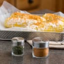 Tablecraft HGJ3RT 3 oz Cheese & Spice Shaker w/ Rotating Stainless Lid - Glass thumbnail 2