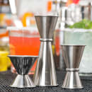 Tablecraft JJ1206 1 oz & 2 oz Japanese Jigger - Stainless Steel thumbnail 3