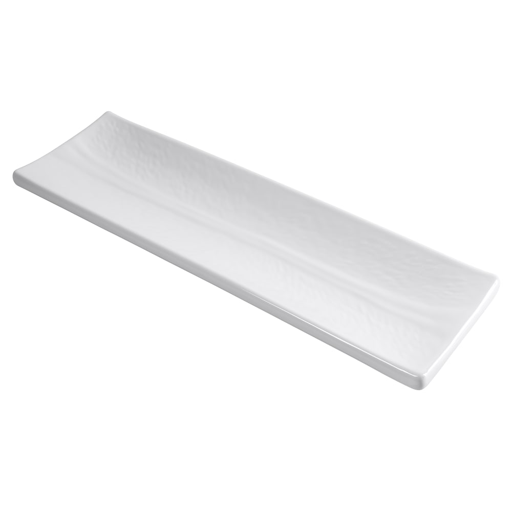 Tablecraft M165 15 3/4" x 5"  Rectangular Frostone Platter - Melamine, White