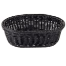Tablecraft M2474 Oval Woven Bread Basket - 9 1/4" x 6 1/4", Poly Cord, Black thumbnail 2