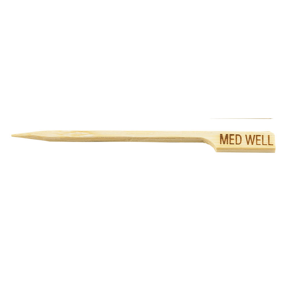 Tablecraft MEDWELL 3 1/2" Bamboo Meat Marker Pick, Medium Well