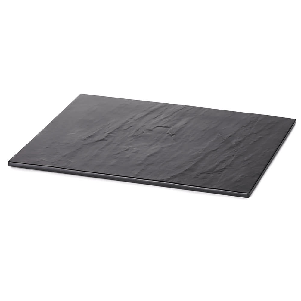 Tablecraft MG2 Frostone Display Tray, 12 3/4" x 10 3/8", Rectangular, Melamine, Black