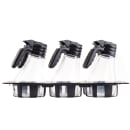 Tablecraft N481BK Salad Dressing Set w/ (6) Dispensers & Black Tray thumbnail 2