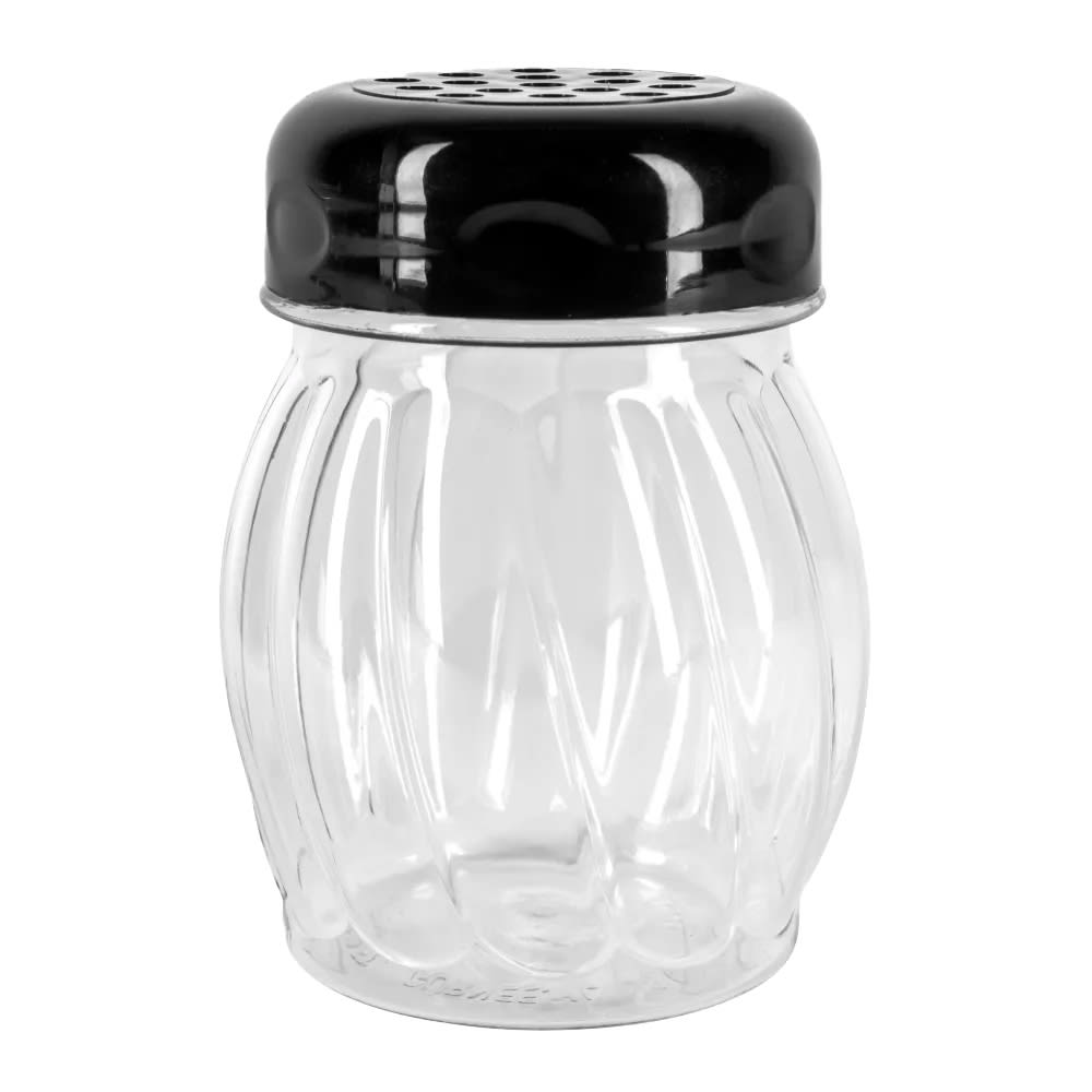 Tablecraft P260BK 6 oz Swirl Plastic Shaker w/ Perforated Top, BPA Free, Black