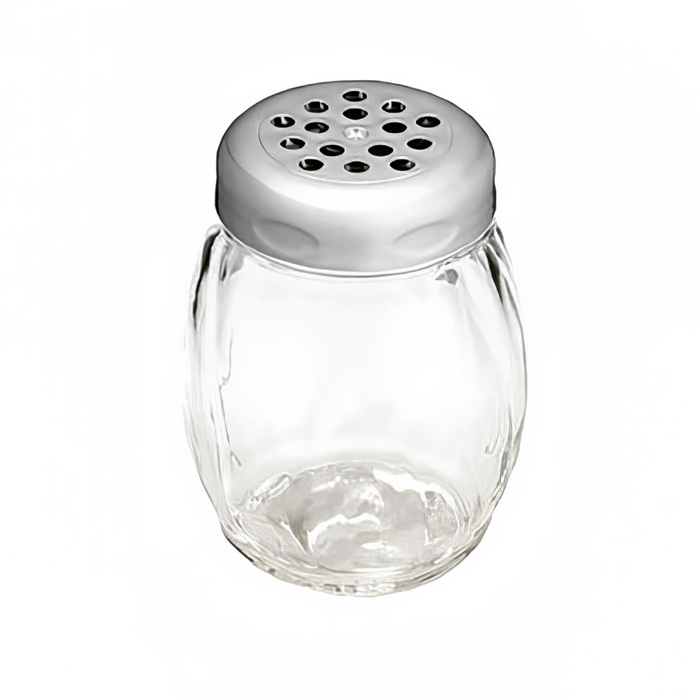 Tablecraft P260CH 6 oz Swirl Plastic Shaker w/ Perforated Top, BPA Free, Chrome