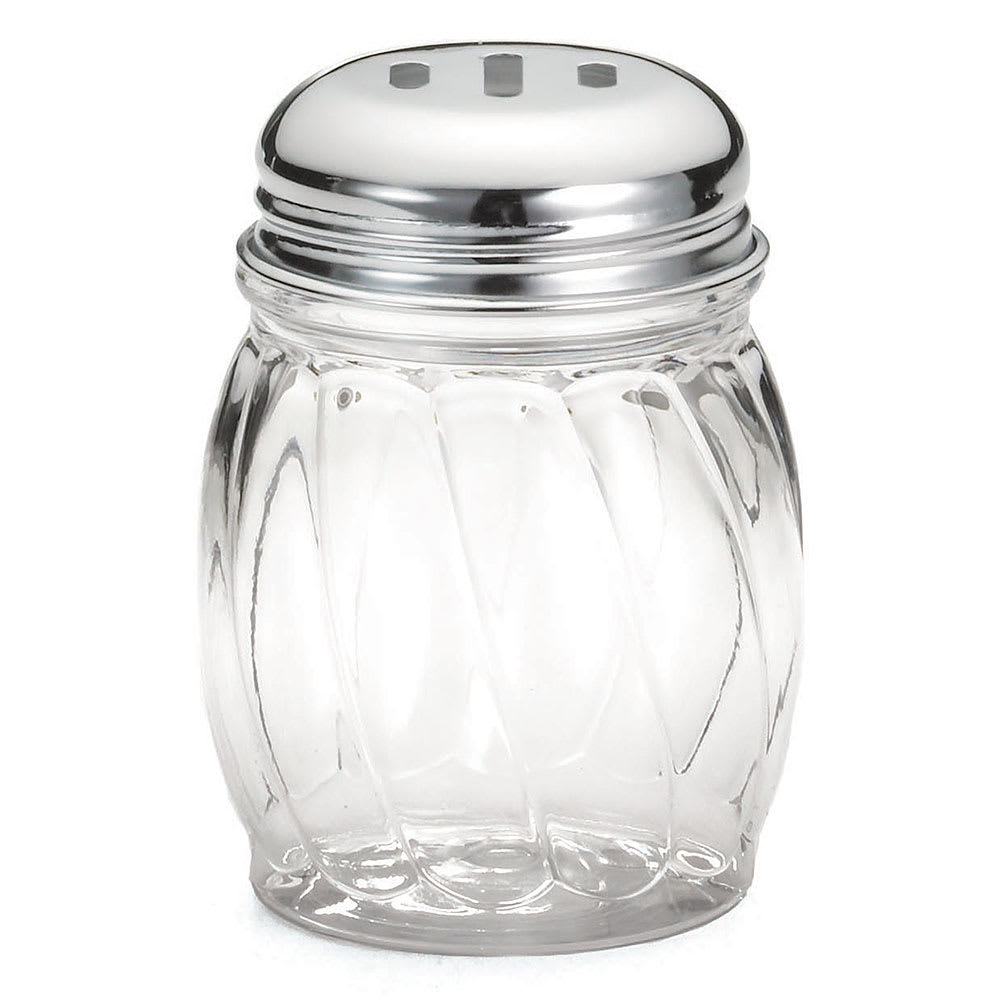 Tablecraft P260SL 6 oz Swirl Polycarbonate Shaker w/ Chrome Plated Slotted Top