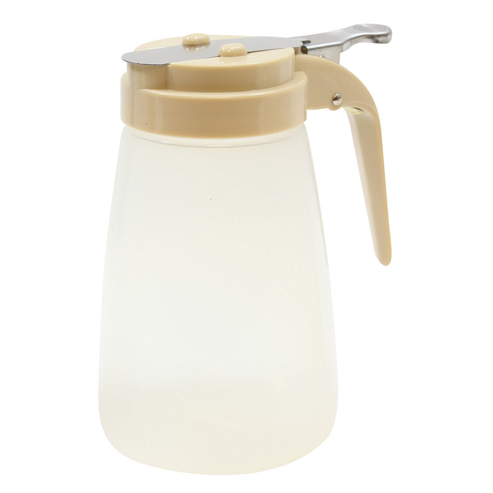 Tablecraft PP10A 10 oz Cylindrical Dripcut Server - Polypropylene, Almond ABS Top