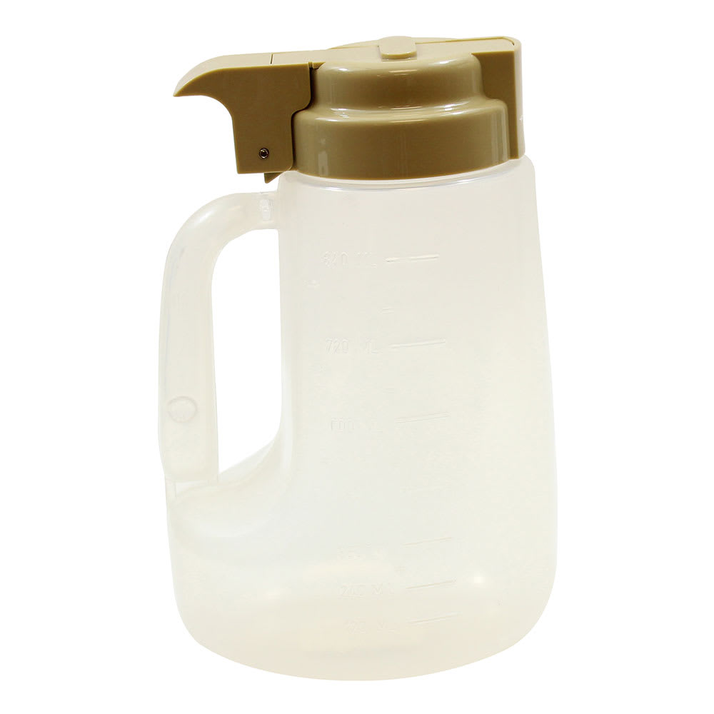 Tablecraft PP32BE 32 oz Option™ Round Dripcut Server - Polypropylene, Beige Plastic Top