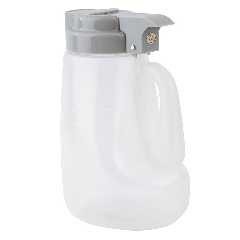 Tablecraft PP32G 32 oz Option™ Round Dripcut Server - Polypropylene, Gray Plastic Top