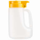 Tablecraft PP32Y 32 oz Option™ Round Dripcut Server - Polypropylene, Yellow Plastic Top thumbnail 2
