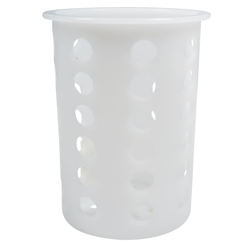 Tablecraft PP33 Flatware Cylinder, 4 1/4" X 5 1/2 in, Polypropylene, White