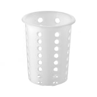 Tablecraft PP33 Flatware Cylinder, 4 1/4" X 5 1/2 in, Polypropylene, White thumbnail 6